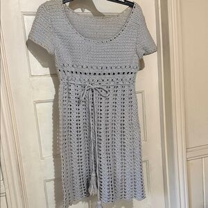 Vintage Blue/ Gray Crochet Dress